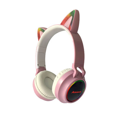 猫耳の無線Bluetoothの抜け目がなく軽くかわいいヘッドホーンはMicが付いている女の子のステレオのヘッドホーンをからかう
